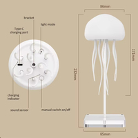Nouvelle Arrivée Lampe Méduse Dynamique à Commande Vocale LED Écologique en Plastique, 9 Pattes Dansantes, Dégradé RGB, Rechargeable, Haute Qualité