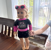 Nouveauté : Costume de pom-pom girl pour poupée de 18 pouces, uniforme de pom-pom girl pour filles, ensemble de déguisements fantaisie avec strass pour la danse de pom-pom girl