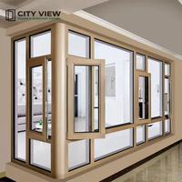 Ventana Abatible de Aluminio con Rotura de Puente Térmico, Vidrio Laminado Resistente a Huracanes, Certificación AAMA y CE, Resistente al Viento y al Agua, Ventana OEM