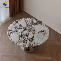 Table en marbre naturel écologique moderne KT STONE, couleur violet, pour la décoration de luxe des villas, cuisines, chambres à coucher