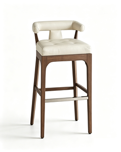 <span class=keywords><strong>Tabouret</strong></span> de bar courbé de style néo-chinois, siège rembourré pour hôtel, bistrot, salle à manger privée, réception d'hôtel familial - Product Image 1