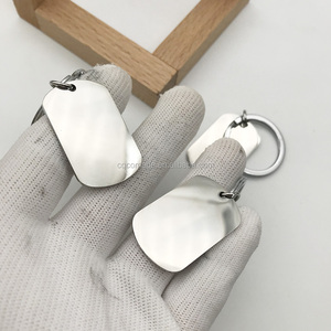 High Quality Stainless Steel <strong>Key</strong> <strong>Ring</strong> Tags Blank <strong>Custom</strong> logo Keychain - Product Image 2