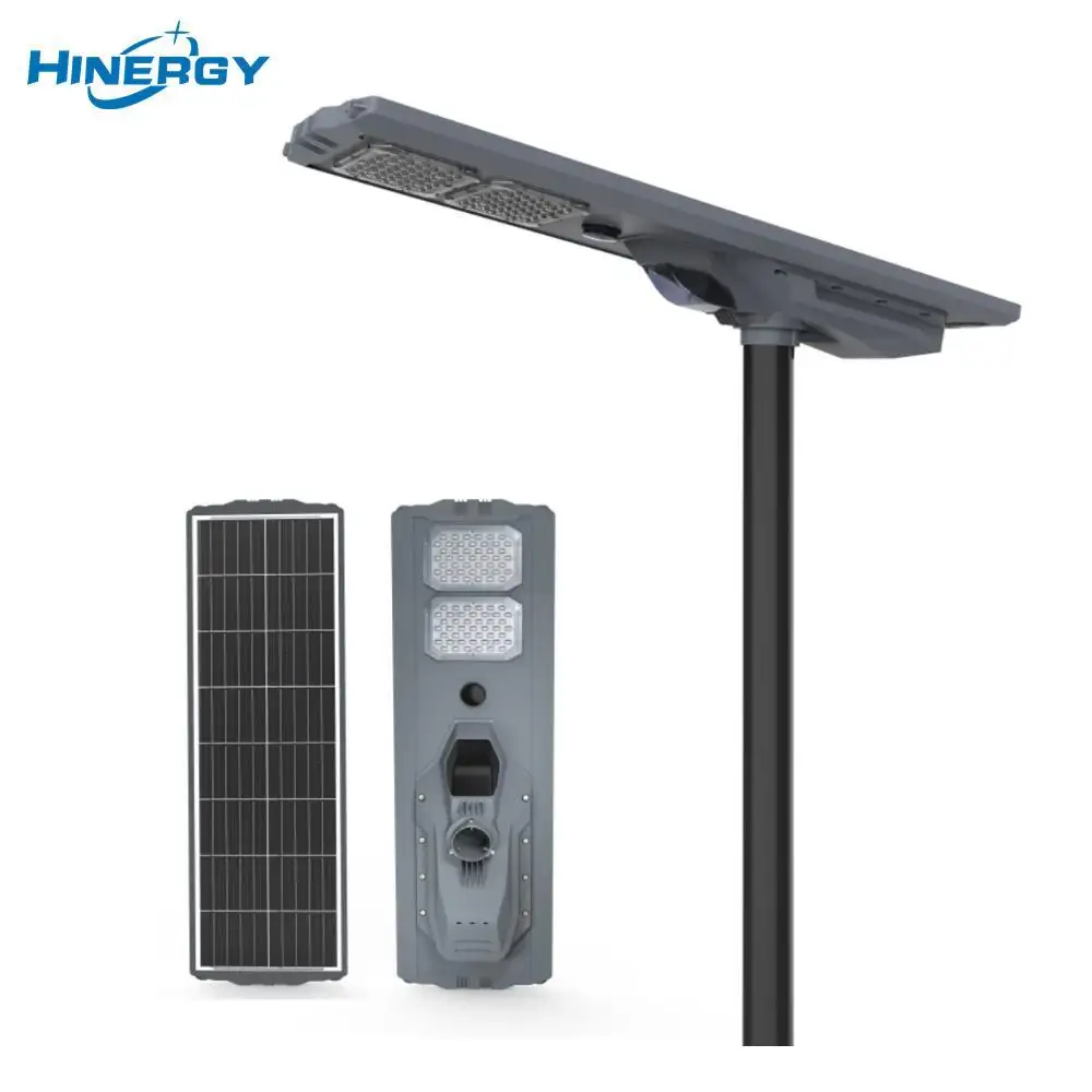 Outdoor Powered Waterproof Aluminium Housing Profile 200w Split Smart Street Solar Lights With Poles And Cctv Camera For Project