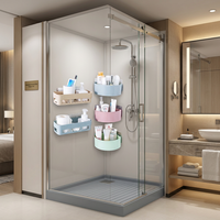 Ensemble de douche intégré pour salle de bain avec base en SMC, ensemble d'accessoires en acier inoxydable, installation sans perçage