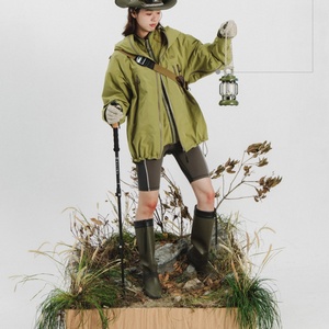 <b>Men</b> Anorak Zip up Safari Windbreaker Outdoor Double Layer Embroidered Patches Hiking <b>Jackets</b> Coats Clothing Manufacturer - Product Image 4