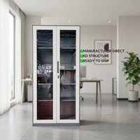 Meubles de bureau en promotion : armoire en acier avec 2 portes, armoire métallique, armoire de classement avec porte en verre, armoire métallique verrouillable pour bureau