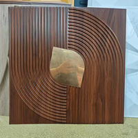 Panel de Pared 3D de PVC con Efecto Madera Espejo, 500x500mm, Impermeable, Antimoho, Ecológico, Revestimiento de Pared Interior