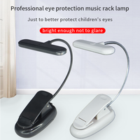 Lampe à clip LED HEBIKUO PD16 pour pupitre de musique, pour la lecture de partitions, avec luminosité réglable