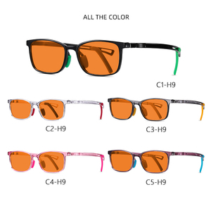 Monture TR90 tendance, couleurs variées, avec embouts antidérapants, <span class=keywords><strong>verres</strong></span> <span class=keywords><strong>rouge</strong></span>, orange, jaune, monture optique unisexe, lunettes anti-lumière bleue pour enfants - Product Image 5