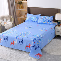 AOYATEX offre spéciale nouvel ensemble de literie couette simple/double lavage à l'eau ensemble de draps de lit imprimé drap de lit plat