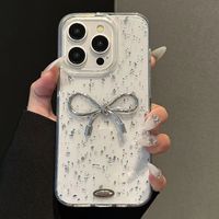 Coque de téléphone de luxe TPU Ins Style Trendy Resin Pearl Bowknot pour Iphone 16 15 Pro Max 13 12