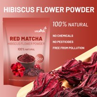 Poudre d'extrait d'hibiscus rouge Matcha 100% pure, poudre de fleurs d'hibiscus, thé santé, sachet brut