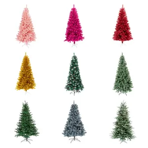 Pohon Natal buatan, perlengkapan Natal grosir 150CM 180cm 210cm Premium warna-warni