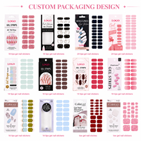 Fengshangmei Autocollants en gel semi-durcis UV, auto-adhésifs, non toxiques, 14 pièces, design couleur unie, pour DIY des ongles
