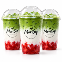 Gobelets en plastique PET transparents avec couvercles à bec verseur et trous pour pailles, logo personnalisé pour café glacé, café à emporter, restaurant