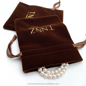 Sang Trọng Dây Kéo Phụ Nữ Tái Sử Dụng Đồ Trang Sức Nhung <span class=keywords><strong>Pouch</strong></span> Với Lá Vàng Tinh Tế Giáng Sinh Nhung Quà Tặng Túi Bán Buôn - Product Image 3