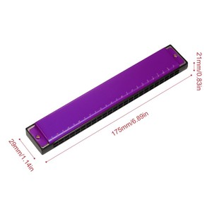 Armónica Arpa profesional Armonica Key of C 24 Hole Polyphony Diatonic Boca Órgano con estuche para Blues Folk Jazz Pop para música - Product Image 3