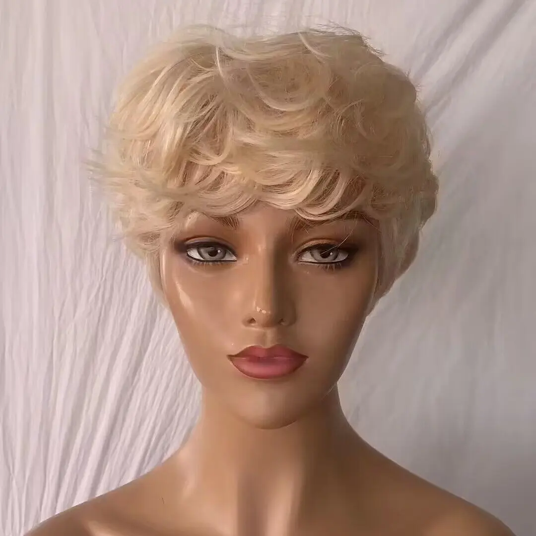 Лидер продаж Alia, Парик perruque Blond pixie cut, парик высокого качества, кудрявый короткий pixie cut 13x4 13x6, парик из бразильской стрижки pixie