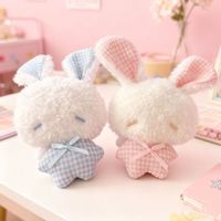 Pendentif en peluche Tengle mignon et réconfortant en forme de lapin ange avec rembourrage en coton PP, breloque de sac unisexe, décoration - Cadeau idéal