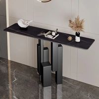 Salon minimaliste meubles d'hôtel couloir entrée coin latéral pierre en acier noir moderne nordique luxe Console Table