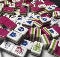 Jeu de Mahjong en Acrylique avec des Motifs Drôles, Tuiles de Mahjong Mignonnes de Dessins Animés, Cadeau pour les Soirées de Jeu entre Amis