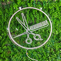 Enseigne néon LED personnalisée pour salon de coiffure et institut de beauté, design gravé, logo d'entreprise, décoration pour bâtiments et maison, télécommande, IP65