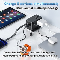 Worldplug Tout en Un Prise de Voyage Adaptateur Multi Plug Chargeur USB World Plug Adaptateur de Voyage Universel avec Câble de Banque d'Alimentation