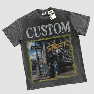 Camiseta Boxy Personalizada de Algodón Pesado 300GSM con Lavado Ácido, Oversize, Corta, con Pedrería, Estilo Streetwear para Hombre - Product Image 2