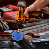 Ensemble de 6 éponges abrasives grossières et fines de 80 mm avec disque à anneau en acier pour perceuse électrique, polissage multi-surfaces