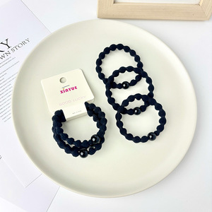 Coletero Xinyue de Nailon Negro Elástico para Uso Diario, Diseño de Cuentas Redondas de Color Sólido - Product Image 4