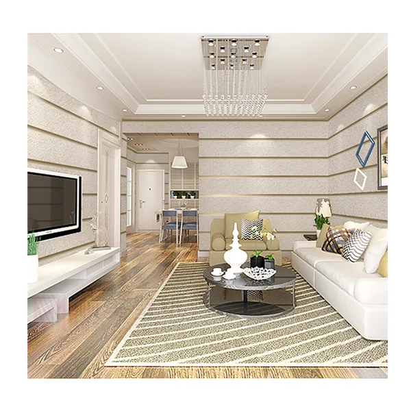 Modern Room Design Suede Wall paper Luxury Decoration Marble Striped 3d Wallpaper Roll