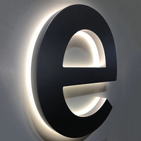 Lettres LED 3D en acier inoxydable miroir argenté, logo rétroéclairé, lettres personnalisées, enseigne LED personnalisée, lettres LED
