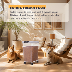 NOBLEZA 40L contenitore per alimenti per animali domestici coperchio ribaltabile e ruote comodo da riporre per i tuoi amici pelosi - Product Image 4