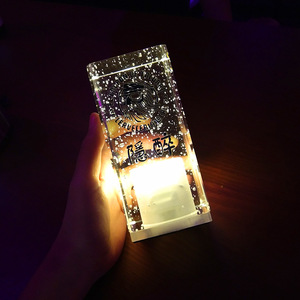 Bar Rechargeable Table Lamp Square Crystal Led Luminous <b>Nightlight</b> For Club Cafe Decorative Use - Product Image 3