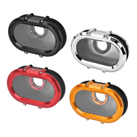 Cache de filtre à air en aluminium de style B pour moto Harley Dyna Softail Touring, avec fenêtre de visualisation pour filtre à air ovale