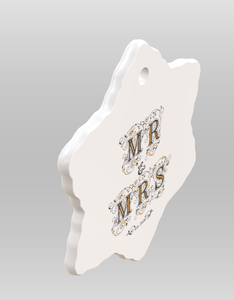 Mr and Mrs est 2026 <b>Heart</b> Shaped Porcelain Keepsake <b>Ornament</b> For Romantic Gift And Wedding Decoration - Product Image 6
