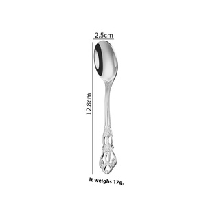 Commercio all'ingrosso di lusso antico manico in acciaio inox Vintage argenteria posate per banchetti Set di posate in argento e oro per il matrimonio - Product Image 5