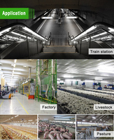 120CM 4FT 36W IP69k montage linéaire ronde garage led triproof lumière de tube