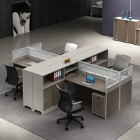 China Manufacturer 2 4 Person Modular Aluminum Partitions Workstation Office Cubicle Furniture with Glass