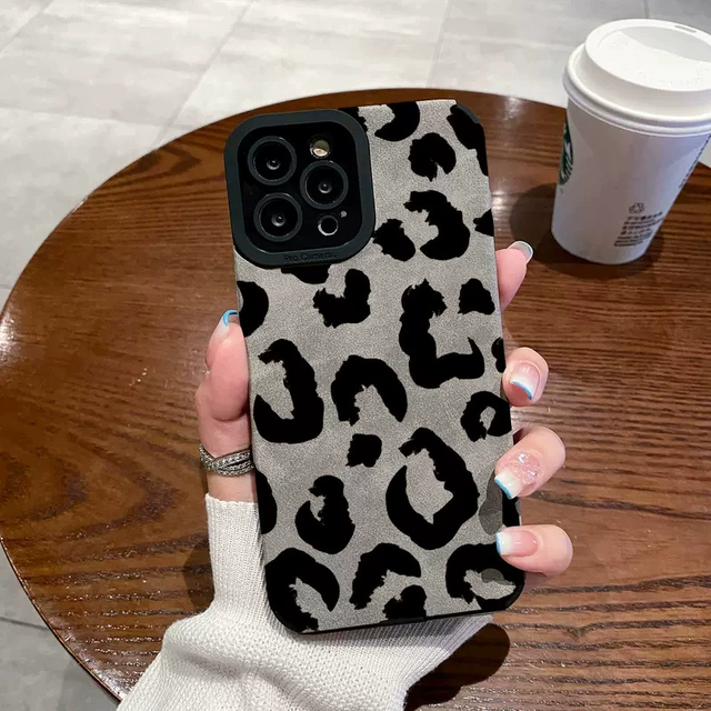 Leopard Print Phone Case for iPhone 16 Pro Max 16 PRO 13 14 15 Pro Max 12 Mini XS XR X 8 7 Plus SE Cov Anti-abrasion Anti-d