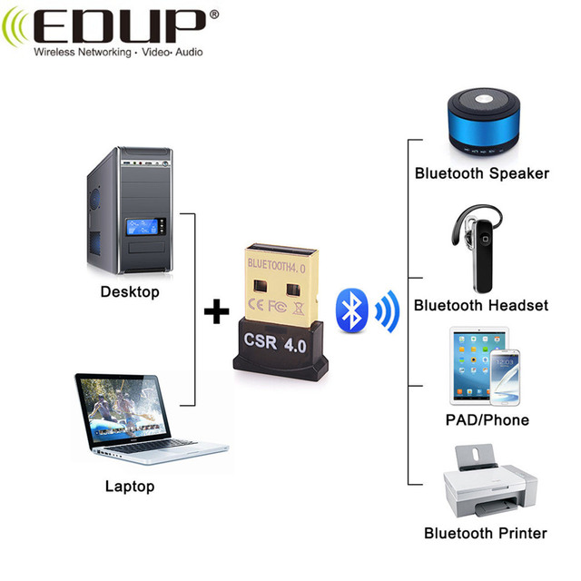 EDUP EP-B3521 Portable 30 Meters Mini Bluetooth 4.0 USB Adapter for Car for PC
