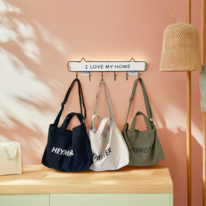 Hot Sale Women's Large Custom Cotton Canvas Tote <b>Bag</b> Portable Recycled Messenger with Zipper Cross Body Handle Made of <b>Corduroy</b> - Product Image 6