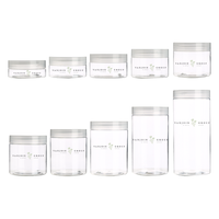 Vente en gros 100ml 120ml 200 ml 250 ml 300 ml 400 ml ml Pot en plastique cosmétique à large bouche en PET coloré givré avec couvercle en plastique