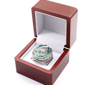 แหวนแชมป์ฟิลาเดลเฟีย อีเกิลส์ ปี 2024-2025 สำหรับผู้ชาย ชุบแพลตตินั่ม โลหะผสม คริสตัล รูปหัวใจ ประดับเพชรเทียม แบบดั้งเดิม - Product Image 4