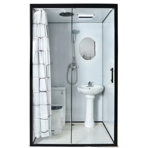 Baño Portátil con Estructura de Acero, Lavabo, Ducha y Inodoro, Diseño Moderno, Fácil Instalación, Solución Completa para Proyectos, Uso en Exteriores - Product Image 1