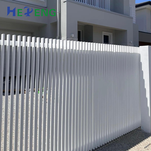 Clôture de sécurité à lames verticales en alliage d'aluminium, panneaux de clôture à piquets en acier blanc à lames verticales, <span class=keywords><strong>portail</strong></span> coulissant - Product Image 1