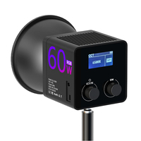 Lumière vidéo 60W 13400mah 300g Portable COB LED lumière de sortie continue, Kit d'éclairage de photographie bicolore