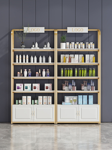 Kệ Trưng Bày Trang Điểm Cho Tiệm Giày Bằng Kim Loại Có Túi Nhiều Lớp Hiện Đại Theo Yêu Cầu Kệ Trưng Bày Mỹ Phẩm Bằng Thép Không Gỉ - Product Image 2