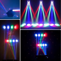 Mini projecteur à faisceau LED 36W à tête mobile 2 bras avec stroboscope RGBW, laser et effet araignée DMX pour KTV, discothèque, scène de fête