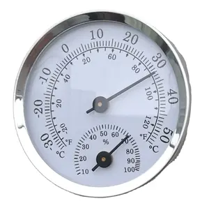 Termometer Penunjuk Tipis Diameter 58Mm, Th103PS-EU Pasang Di Dinding, Termometer dan Higrometer